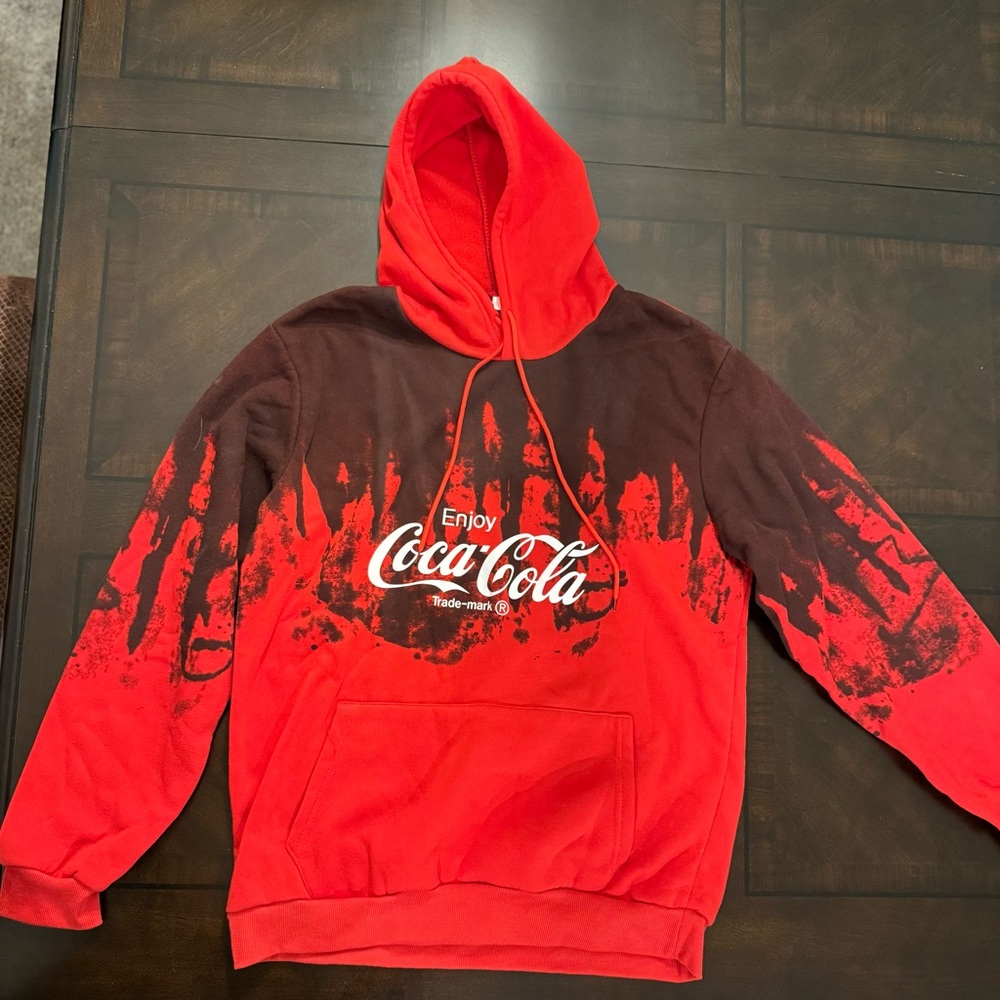 Coca Cola Red and Brown Men's Hoodie